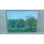 A framed oil on canvas by Italian artist Francesco Colacicchi, titled 'Evening Light',1996. Signed