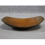 A vintage hammered copper bowl. Pyramid makers stamp to the base. 26x22cm