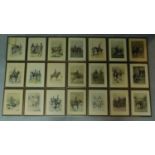 A framed and glazed collection of twenty one military prints. 44x34cm