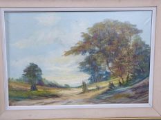 A framed oil on canvas landscape by Dutch artist H.V. Wehler. Signed by artist. 109.5x79cm.