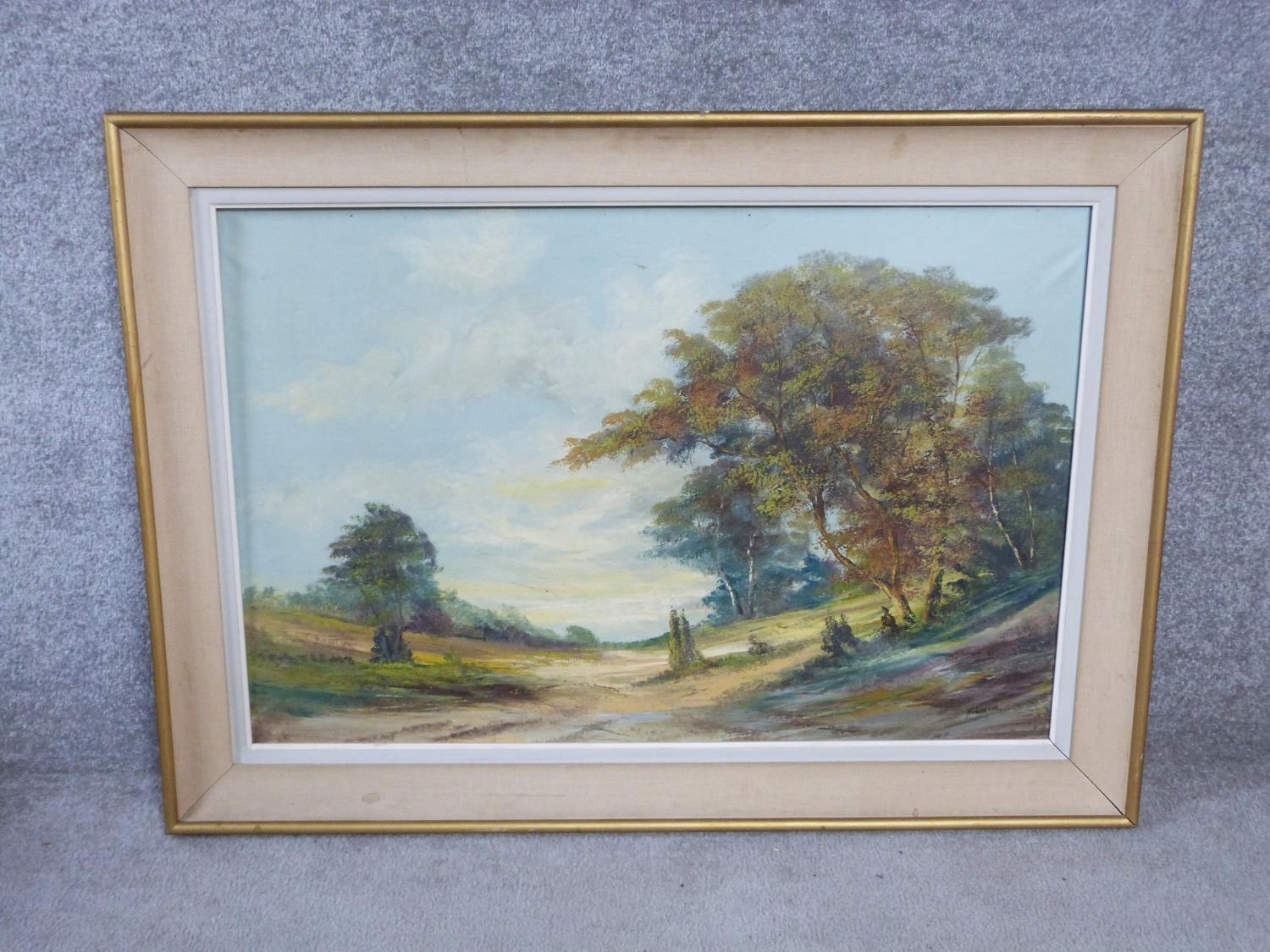 A framed oil on canvas landscape by Dutch artist H.V. Wehler. Signed by artist. 109.5x79cm. - Image 2 of 6