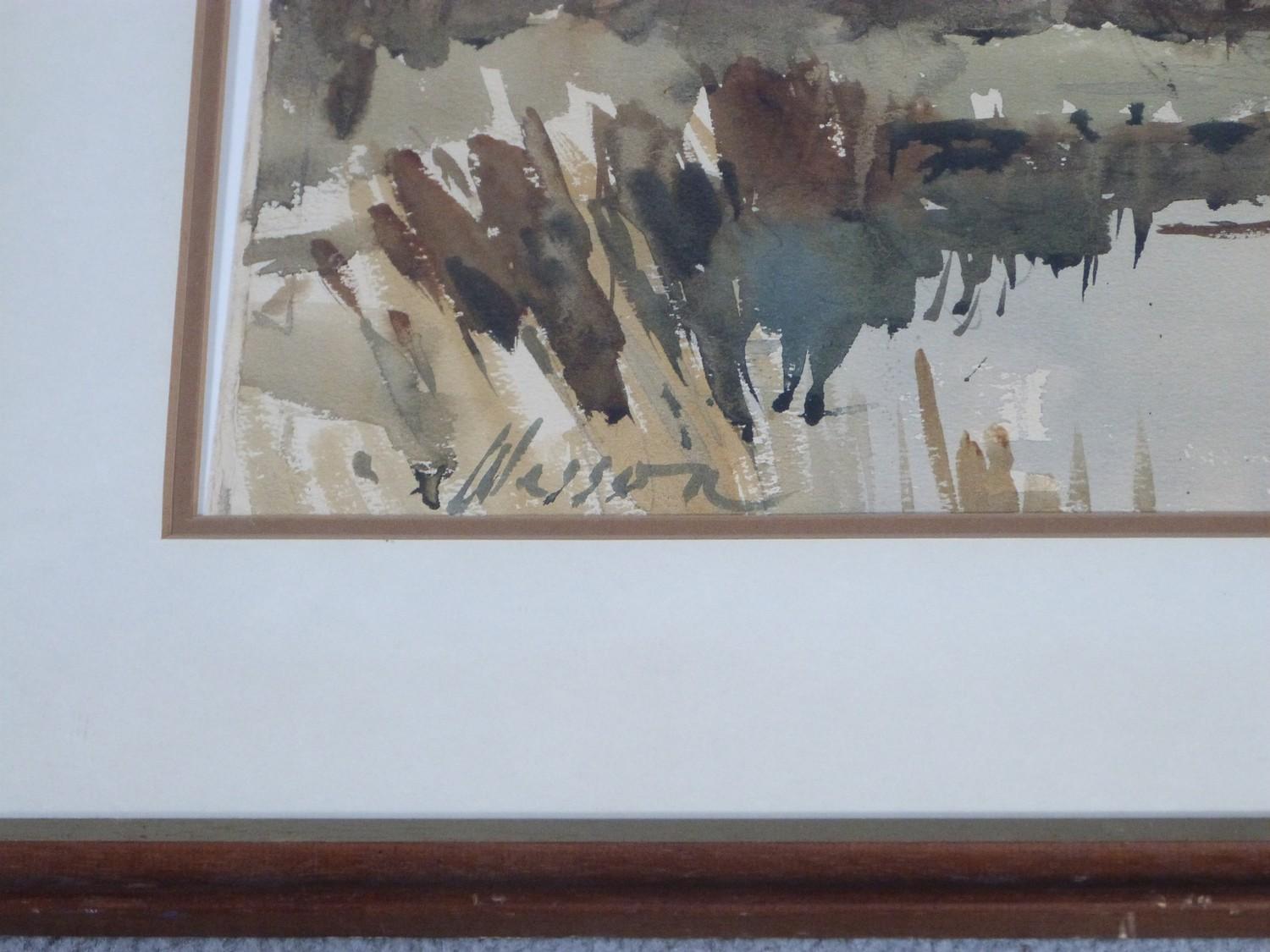 A framed and glazed watercolour by British artist Edward Wesson (British, 1910?1983), titled ' - Image 3 of 3