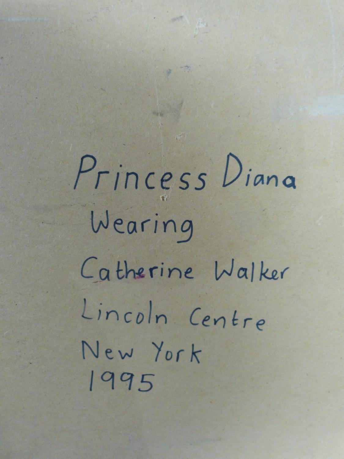 An oil on board cut out of Princess Diana wearing Catherine Walker, Lincoln Centre, New York, - Image 6 of 7