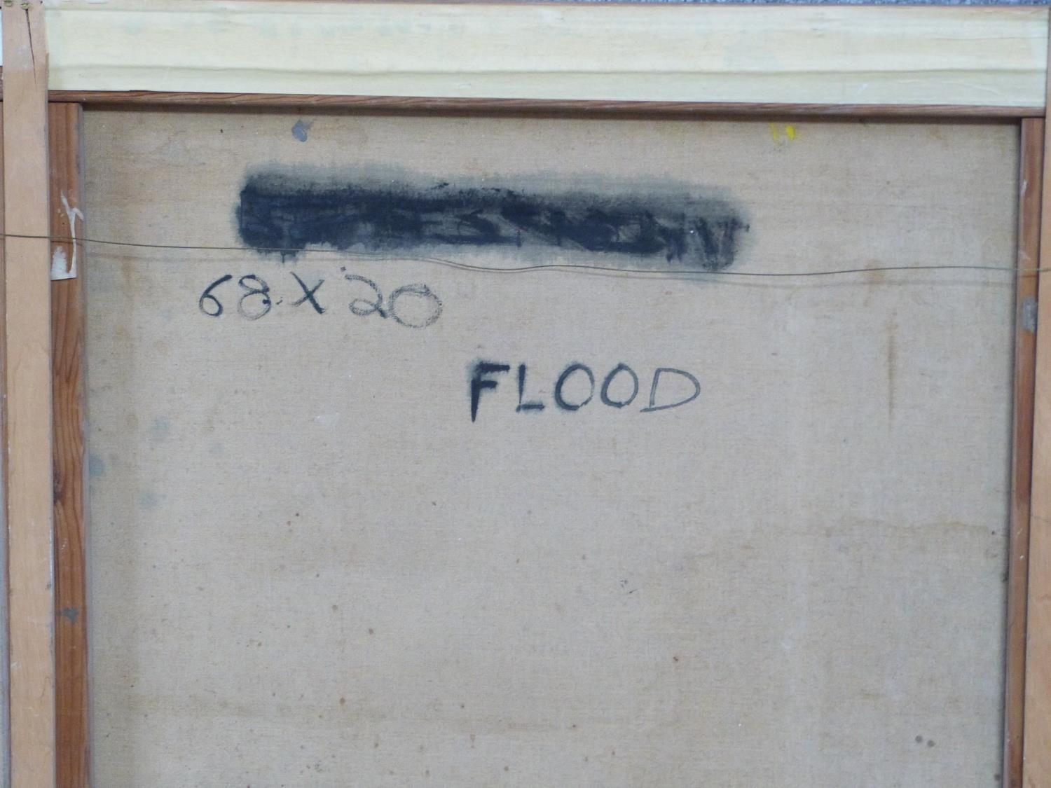 A framed oil on canvas by British artist Mona Killpack (16 March 1918 ? 6 May 2009). Titled 'Flood'. - Image 4 of 4