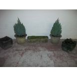 FIVE ASSORTED GARDEN PLANTERS