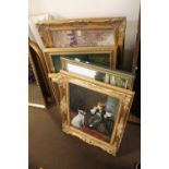 A QUANTITY OF ASSORTED OIL PAINTINGS TO INCLUDE GILT FRAMED EXAMPLES