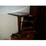 A MAHOGANY TILT TOP TABLE TOGETHER WITH A MAHOGANY MIRROR (2)