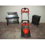 A FLYMO ELECTRIC MOWER AND TWO FIRES
