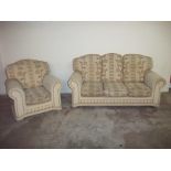 AN UPHOLSTERED TWO PIECE SUITE