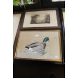 A FRAMED ENGRAVING TITLED 'BEAUTIES OF CLAUDE LORRAINE' PLATE 18 TOGETHER WITH A PENCIL SIGNED
