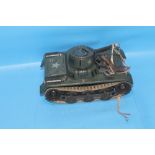 A 1950S TINPLATE CLOCKWORK GAMA AMERICAN TANK, (with key but not original box)