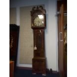 AN OAK CASED GRANDFATHER CLOCK - J. N. FERGUSON, BATHGATE