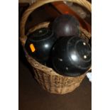 A COLLECTION OF LAWN BOWLS