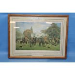 A FRAMED AND GLAZED PRINT TITLED 'THE MEET' SIGNED R. GIBBONS