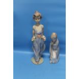 A LLADRO FIGURE AND FIGURINE (2)