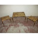 AN ONYX TABLE SET (3 ITEMS)