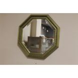 AN HEXAGONAL FRAMED MIRROR D 59 CM