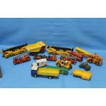 A COLLECTION OF PLAYWORN DIECAST VEHICLES, to include Dinky, Corgi Majorette, Matchbox, Britains