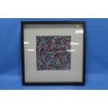 A FRAMED AND GLAZED ABSTRACT DRAWING