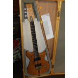 A VINTAGE WESTONE THUNDER SIX STRING GUITAR, in wooden carry case