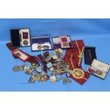 A COLLECTION OF MASONIC JEWELS (BADGES) AND MEDALS, to include one with gold edge and silver