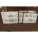 JOHN LEECH - SIX FRAMED 'PICTURES OF LIFE AND CHARACTER' 38.5 x 48.5 cm including frames together