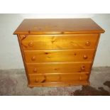A PINE FOUR DRAWER CHEST