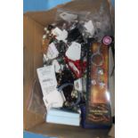 A BOX OF ASSORTED COSTUME JEWELLERY