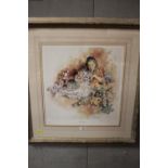 A FRAMED AND GLAZED SIGNED LIMITED EDITION PRINT ENTITLED SMALL WORLD BY GORDON KING 3/600