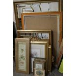 A COLLECTION OF GILT FRAMED MIRRORS, PICTURES AND PRINTS ETC.