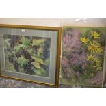 JANET ADAMS (XX). Still life studies of flowers and fruit, one signed lower right, pastels, framed