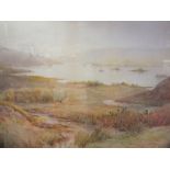 A FRAMED AND GLAZED WATERCOLOUR DEPICTING A LAKE LAND SCENE SIGNED WILLIAM EDMOND BENGER