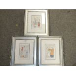 THREE FRAMED AND GLAZED MODERN SIGNED LIMITED EDITION NOVELTY PRINTS SIGNED TIM