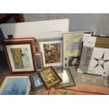 A COLLECTION OF MODERN PRINTS, PICTURE FRAMES, STILL LIFE STUDY ETC