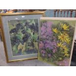 JANET ADAMS (XX). Still life studies of flowers and fruit, one signed lower right, pastels, framed