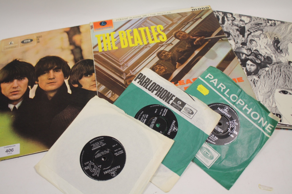 A COLLECTION OF THE BEATLES LP RECORDS TO INCLUDE PLEASE PLEASE ME - SERIAL No. XEX 421 1N,