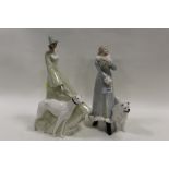 A ROYAL DOULTON REFLECTIONS FIGURE 'A WINTERS WALK' TOGETHER WITH 'STROLLING' (2)