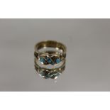 A VINTAGE TURQUOISE SET RING