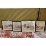 FOUR FRAMED AND GLAZED COLOURED COACHING PRINT SCENES