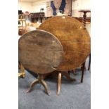 TWO ANTIQUE PEDESTAL TABLES A/F