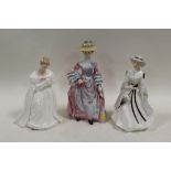 A LIMITED EDITION ROYAL DOULTON FIGURE 'MARY COUNTESS HOWE' TOGETHER WITH TWO OTHER LADY FIGURES