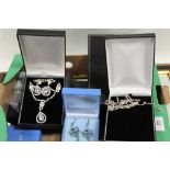 A COLLECTION OF BOXED COSTUME JEWELLERY ETC