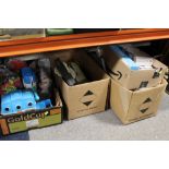 FOUR BOXES OF MODERN TOYS AND WII ACCESSORIES ETC