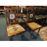 TWO PAIRS OF ANTIQUE DINING CHAIRS A/F