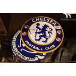 ***TWO MODERN CAST METAL CHELSEA FOOTBALL CLUB WALL PLAQUES*