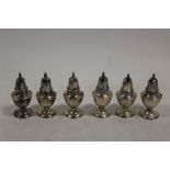 SIX STERLING SILVER MINIATURE PEPPERETTES SOME STAMPED HONG KONG