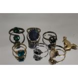 A COLLECTION OF DRESS RINGS TO INCLUDE SILVER EXAMPLES