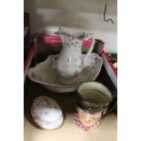 A TRAY OF ROYAL WINTON CERAMICS TOGETHER WITH A ROYAL DOULTON CHARACTER JUG