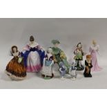 A COLLECTION OF ASSORTED FIGURES TO INCLUDE DOULTON AND COALPORT EXAMPLES