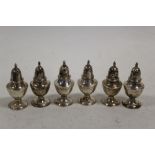 SIX STERLING SILVER MINIATURE PEPPERETTES SOME STAMPED HONG KONG